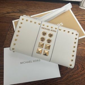 Michael Kors white studded wallet